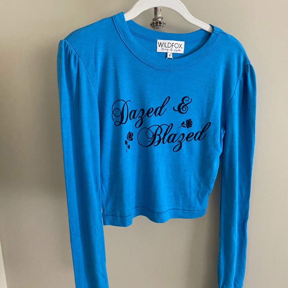 Wildfox Dazed and Blazed Mia Long Sleeve Crop NWT